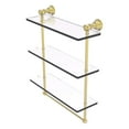thumbnail image 1 of Carolina Collection Triple Glass Shelf with Towel Bar - Satin Brass / 16 Inch, 1 of 1