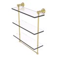 thumbnail image 1 of Carolina Collection Triple Glass Shelf with Towel Bar - Unlacquered Brass / 16 Inch, 1 of 1