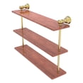 thumbnail image 1 of Carolina Collection Triple Wood Shelf - Satin Brass / 22 Inch, 1 of 1