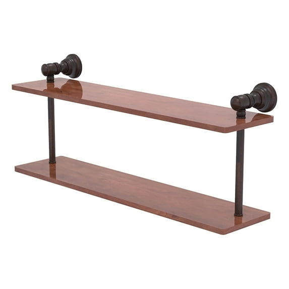 Carolina Collection Two Tiered Wood Shelf - Venetian Bronze / 22 Inch