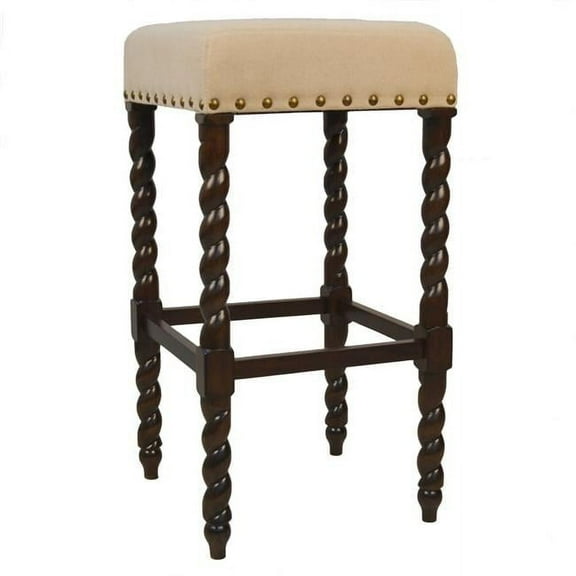 Carolina Cottage 3664-ESLN 30 in. Remick Bar Stool, Espresso & Linen