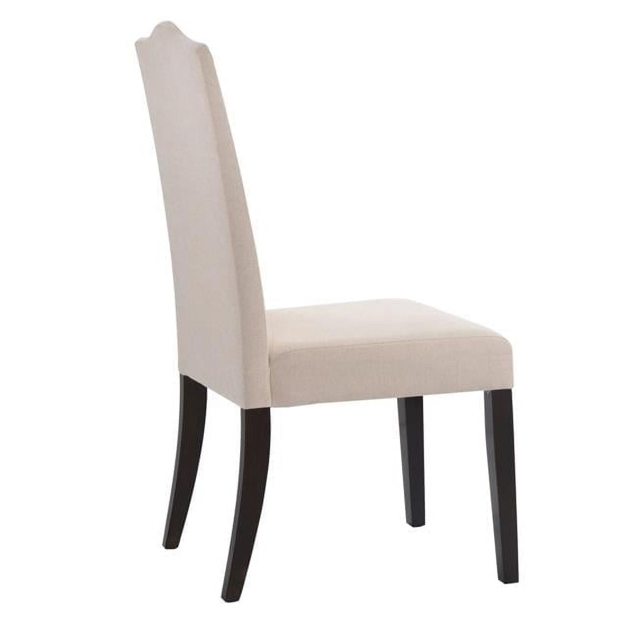 Espresso Wood Upholstered Linen Parsons Side Chair