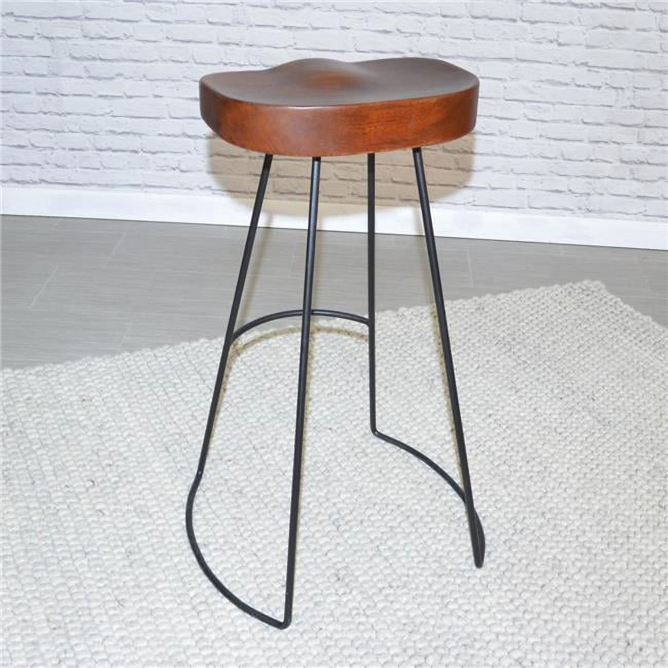 Carolina Cottage  Saga Bar Stool - Chestnut & Black - 31 in.