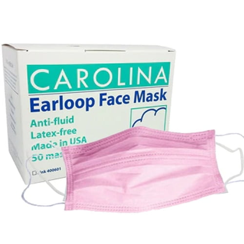 Carolina Cotton Face Mask 50pc USA - Pink
