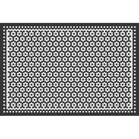 Carolina Creekhouse Vinyl Rug - Brooks 043760UA - Vinyl Floor Mat - Decorative, Vintage, Waterproof, Eco-Friendly, Non-Slip - White, 2’x3’