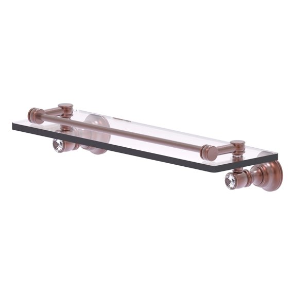 Carolina Crystal Collection 16-in Glass Shelf with Gallery Rail in Antique Copper
