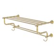 thumbnail image 1 of Carolina Crystal Collection 30-in Towel Shelf with Double Towel Bar in Unlacquered Brass, 1 of 11