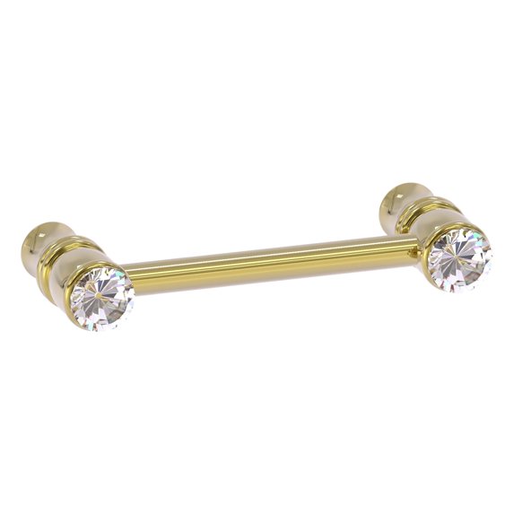 Carolina Crystal Collection Cabinet Pull - Unlacquered Brass / 3 Inch
