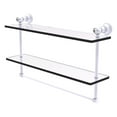 thumbnail image 1 of Carolina Crystal Collection Double Glass Shelf with Towel Bar - Matte White / 22 Inch, 1 of 1