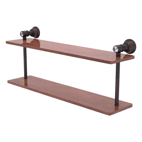 Carolina Crystal Collection Two Tiered Wood Shelf - Venetian Bronze / 22 Inch