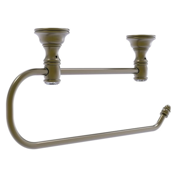 Carolina Crystal Collection Under Cabinet Paper Towel Holder in Antique Brass