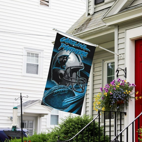 Carolina Custom Vertical Double Sided Flag 3x5FT, American Football Team Fans Support Victory Flag for Indoor and Outdoor Garden Wall Decoration