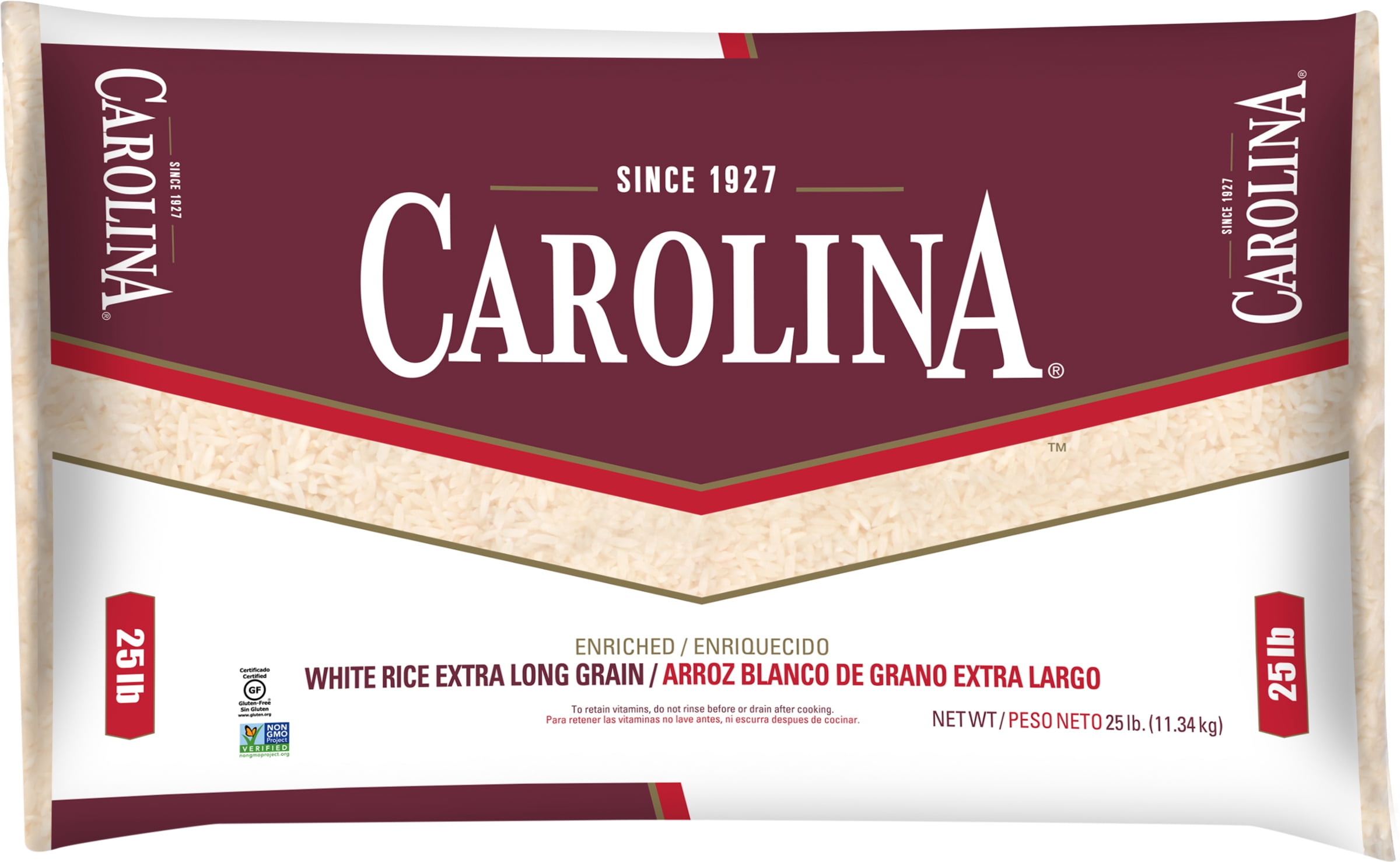 Carolina Enriched Extra Long Grain White Rice, 25 lbs. - Walmart.com