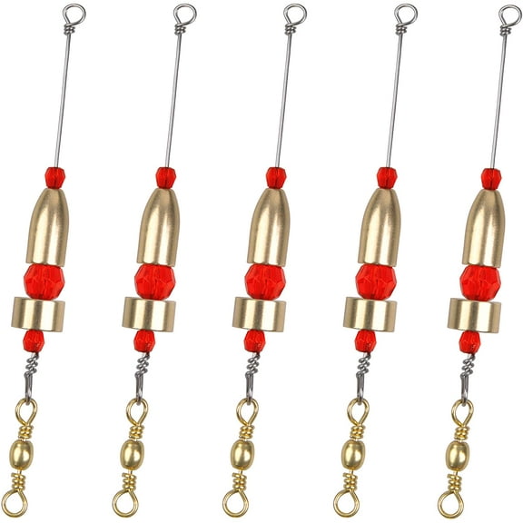 Carolina Fishing Rigs CRR Carolina Ready Rig,6pcs Brass Pre Rigged Carolina Rig with Weight Beads Barrel Swivels for Bass Saltwater Freshwater