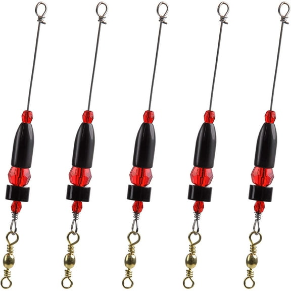 Carolina Fishing Rigs CRR Carolina Ready Rig,6pcs Brass Pre Rigged Carolina Rig with Weight Beads Barrel Swivels for Bass Saltwater Freshwater