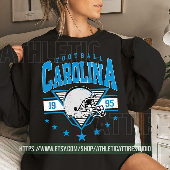 Carolina Football Crewneck, Panther Sweatshirt, Vintage Carolina Football Crewneck Sweatshirt