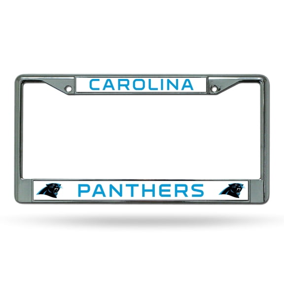 Carolina Football Panthers Chrome Metal License Plate Frame