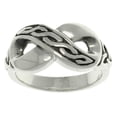 thumbnail image 1 of Carolina Glamour Collection Jewelry Trends Sterling Silver Celtic Triquetra Trinity Knot Infinity Ring Size 7, 1 of 3