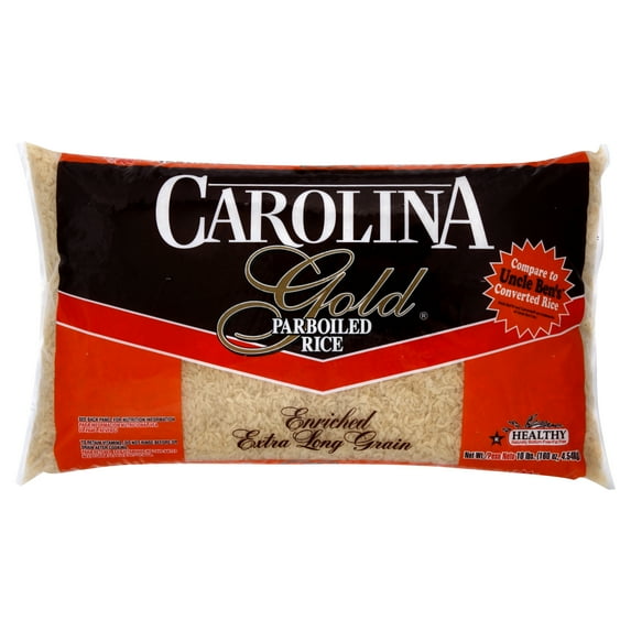 Carolina Gold Enriched Parboiled Rice, Extra Long Grain Rice, 10 lb Bag