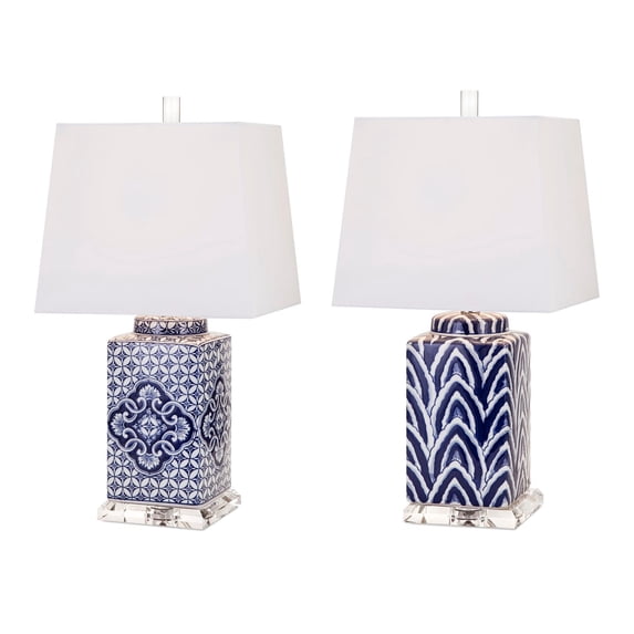 Carolina Hand-painted Ceramic Lamp - Assorted 2
