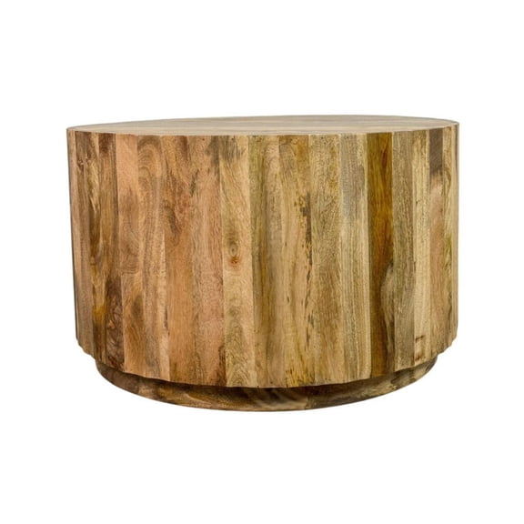 Carolina Harrison 30" Scallop Side Round Top Coffee Table in Natural