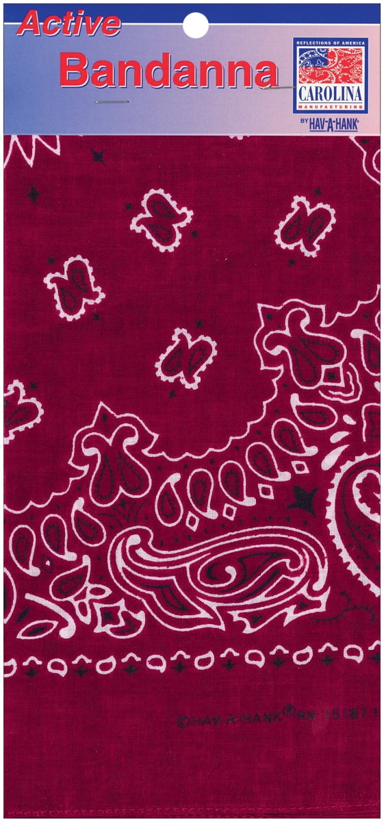 Carolina Hav-A-Hank Paisley Bandanna 22"X22"-Burgundy