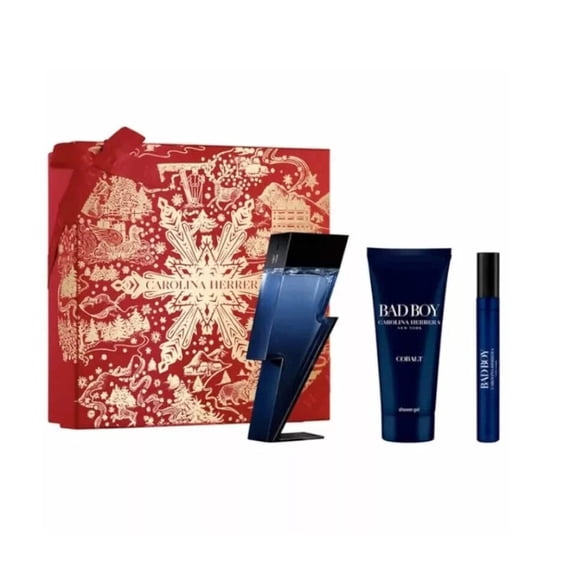 Bad Boy Cobalt by Carolina Herrera 3 pc Gift Set for Men