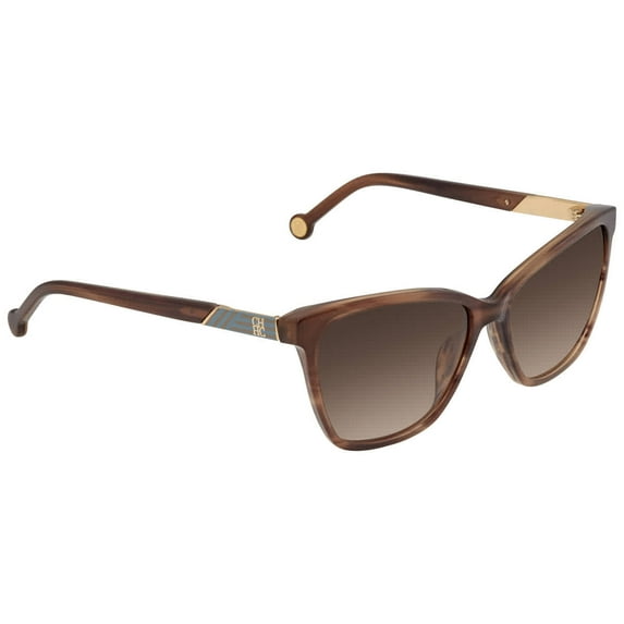 Carolina Herrera Brown gradient Cat Eye Ladies Sunglasses SHE796 06YZ 57