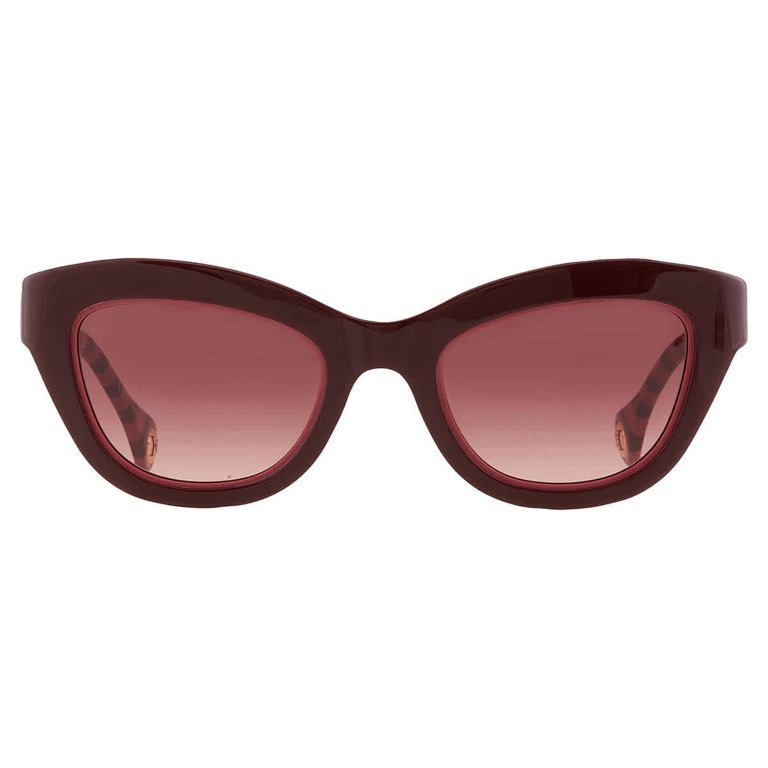 Carolina Herrera HER 0086/S Sunglasses Carolina Herrera Brown Gradient Cat Eye Ladies Sunglasses  main image 4
