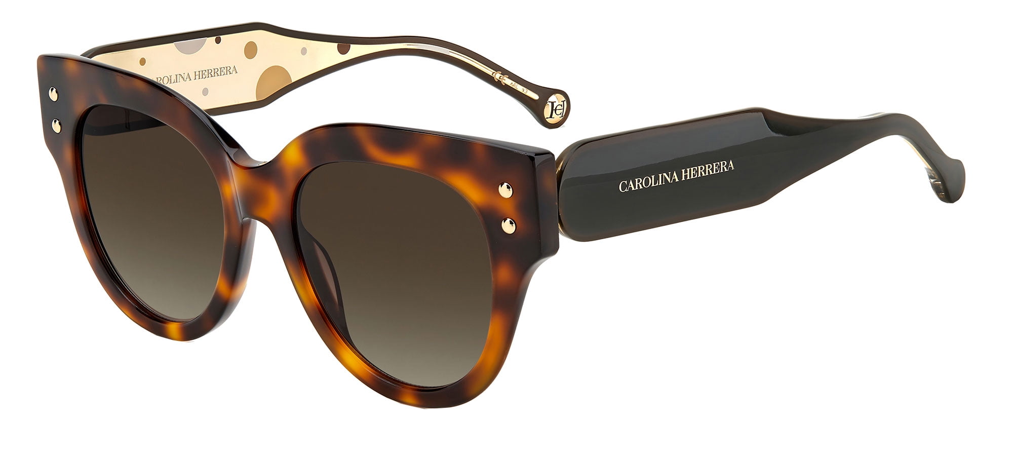 Carolina Herrera CH 0008/S 05L-HA 52 Women's Cat-Eye Sunglasses - Brown Frame, Grey Gradient Lenses