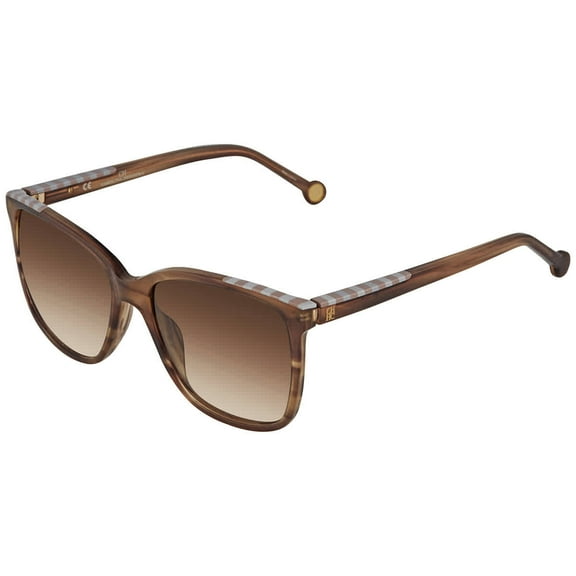 Carolina Herrera Gradient Brown Square Ladies Sunglasses SHE795V 06YZ 57