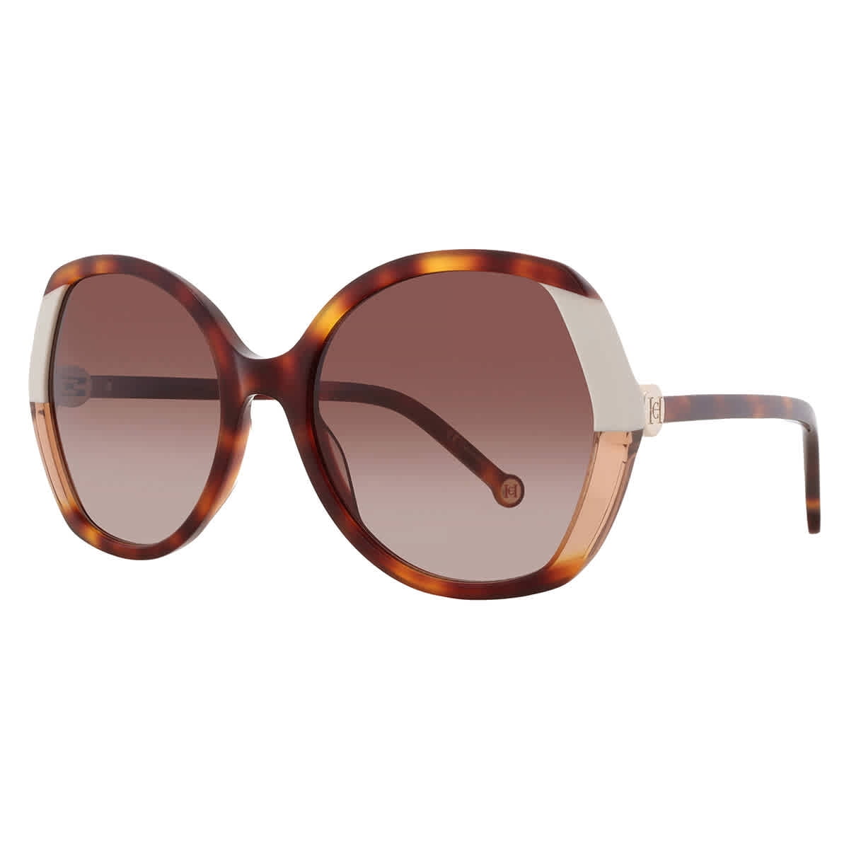 Price Firm! Carolina Herrera Sunglasses, New 175 Carolina Herrera HER 0112/S Gold Black/Dark Grey Shaded 58  main image 3