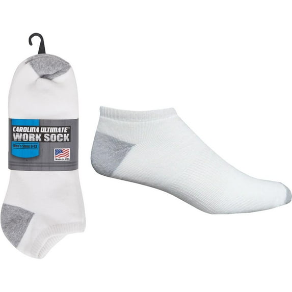 Carolina Hosiery Mills 3 Pack White Cotton No Sh Sock 3/950-L-WHITE