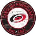 thumbnail image 1 of Carolina Hurricanes 24'' x 24'' Distressed Round Sign, 1 of 1