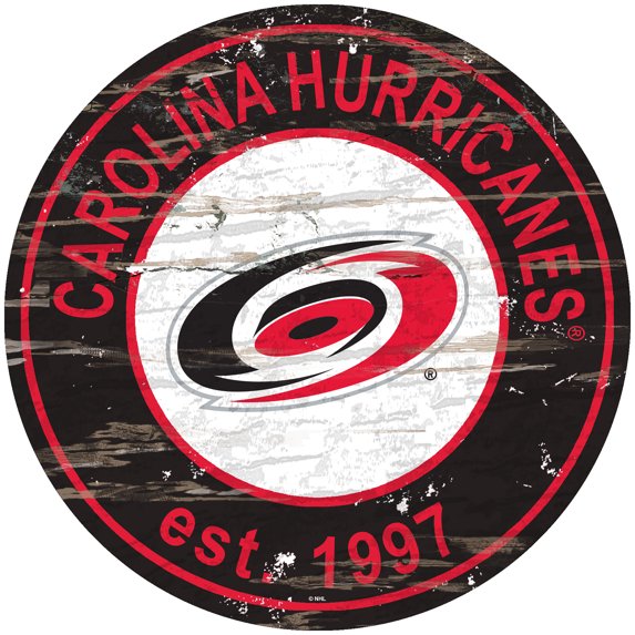 Carolina Hurricanes 24'' x 24'' Distressed Round Sign