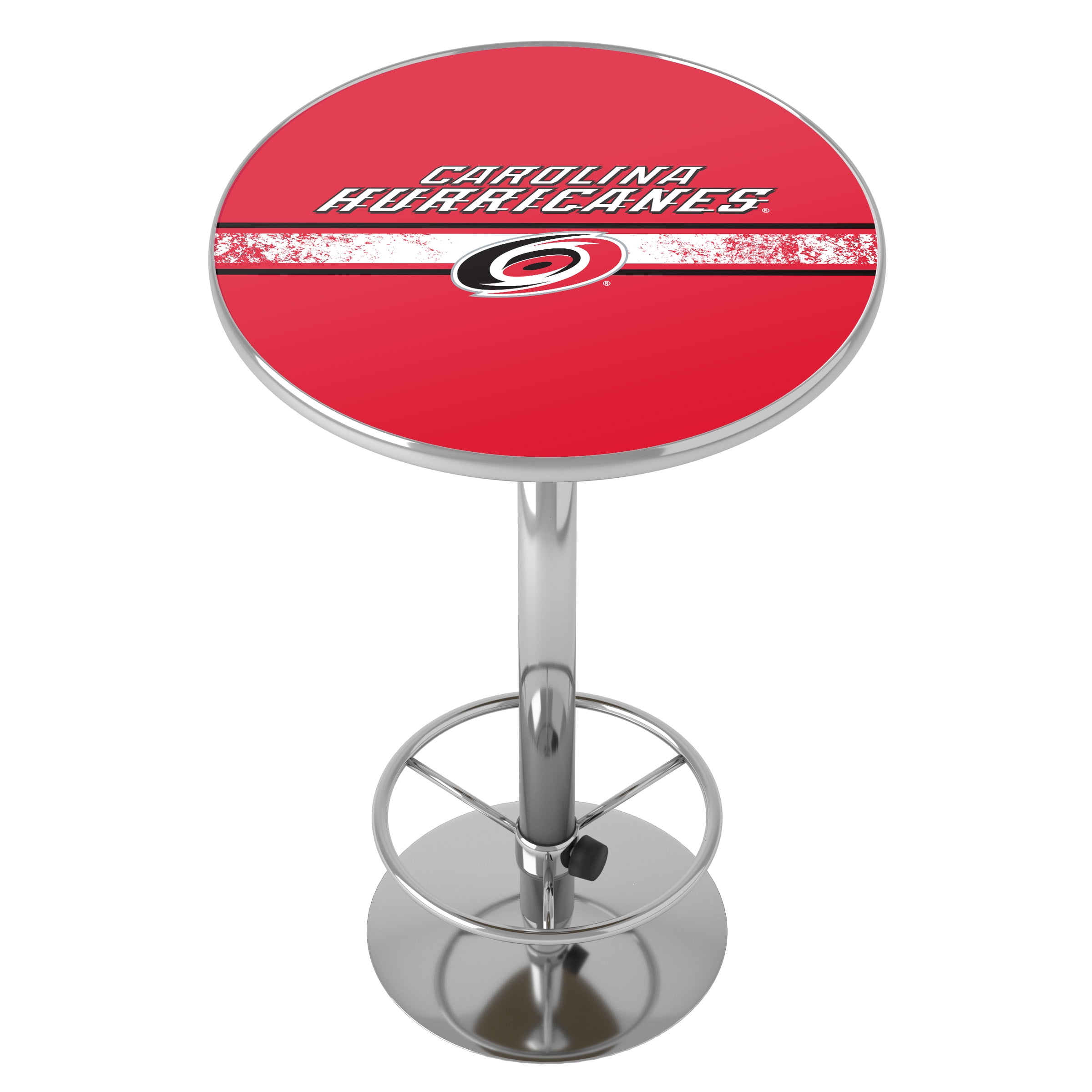 Carolina Hurricanes Logo Bar Table with Adjustable Footrest and Acrylic Top