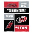 thumbnail image 1 of Carolina Hurricanes NHL Colorblock Personalized Silk Touch Throw Blanket, 50" X 60", 1 of 5
