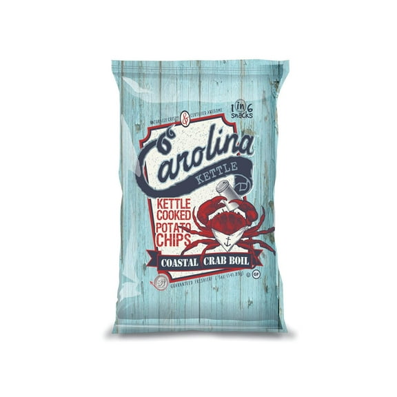 Carolina Kettle Brand Naturally Crispy Kettle Cooked Potato Chips, 4-Pack Crab Boil