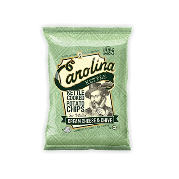 Carolina Kettle Naturally Crispy Cream Cheese & Chive Kettle Cooked Potato Chips, 4-Pack