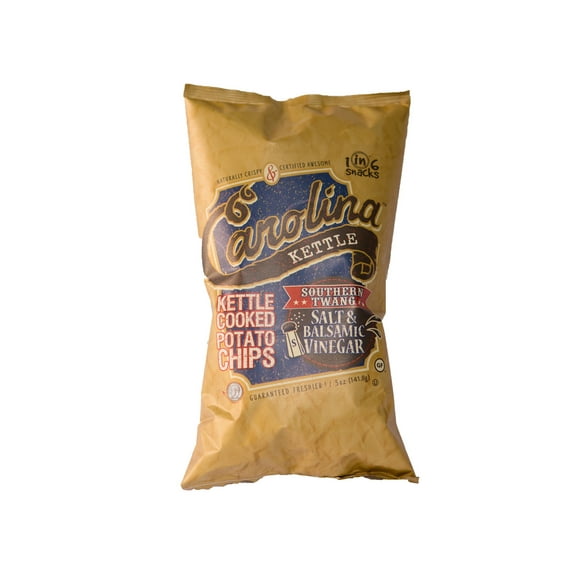 Carolina Kettle Naturally Crispy Salt & Balsamic Vinegar Kettle Cooked Potato Chips, 4-Pack