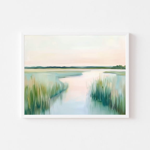 Carolina Landscape Coastal Marsh Wall Art Print, Unframed Paper Print Size 8x12