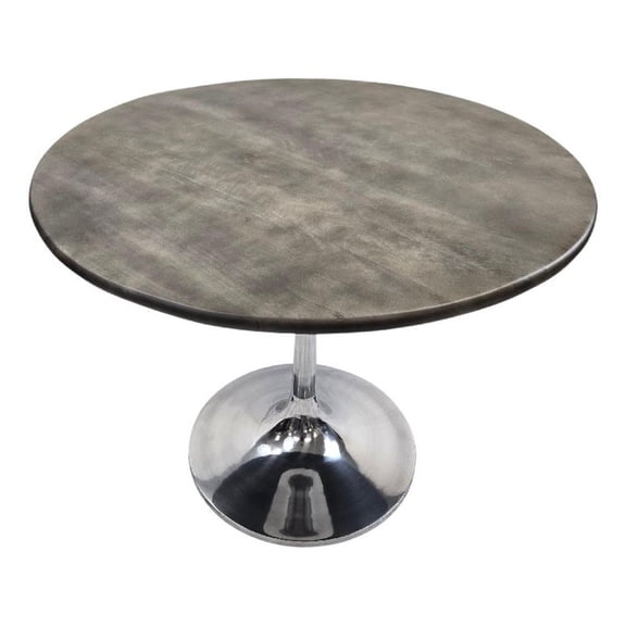 Alden Wood Top 40" Round Dining Table - Fog Gray