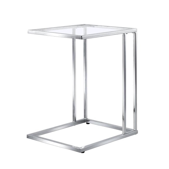 Carolina Chair & Table Provenzano Glass Top C-Form Table - Chrome