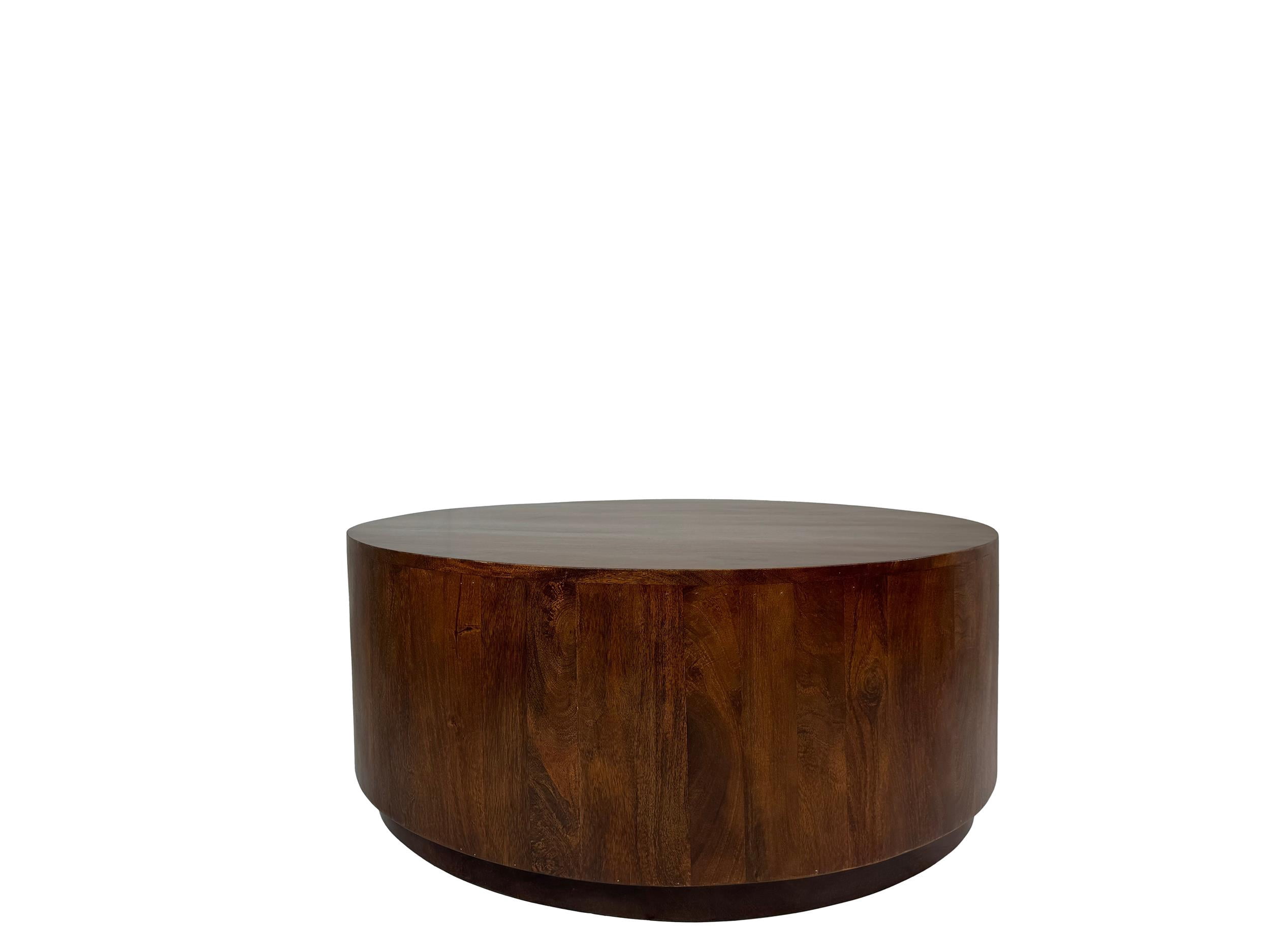 Tamia 42" Round Wooden Coffee Table - Chestnut