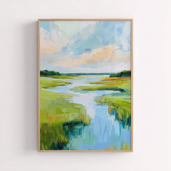 Carolina Lowcountry Marsh Poster: Coastal Beach House Decor, Unframed Poster Size 8x12