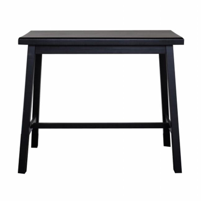 Antique Black Solid Wood Rectangular Counter Height Bar Table