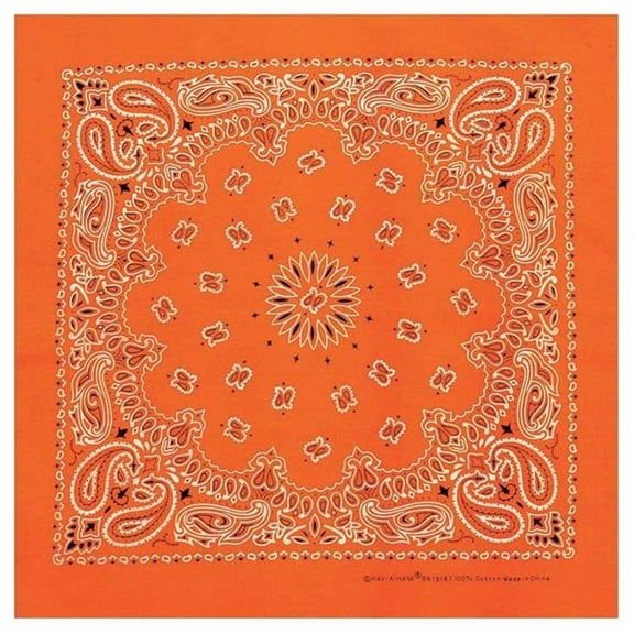 Carolina Manuf Neon Paisley Bandana - Orange Bandana with UPC - Stylish and Vibrant Accessory
