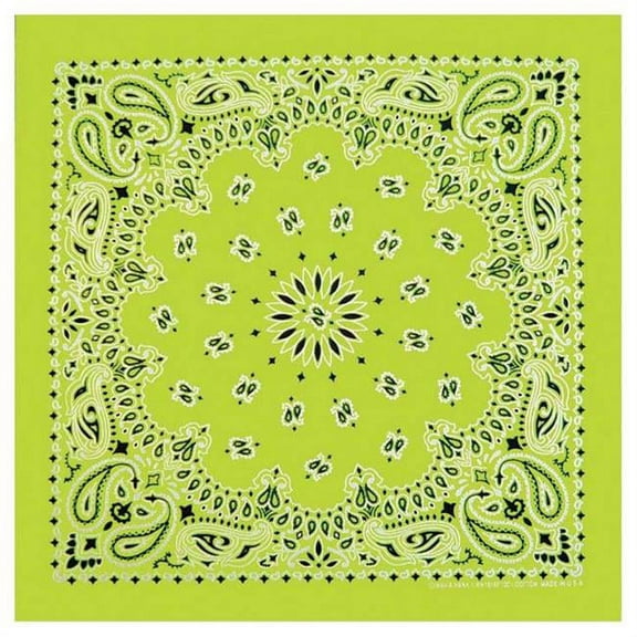 Carolina Manuf Neon Paisley Bandana - Vibrant Green Bandanas for Stylish Accessories