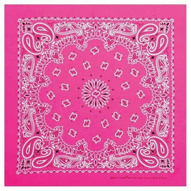 Carolina Manuf Neon Paisley Bandana - Vibrant Pink Bandana for Stylish Accessories