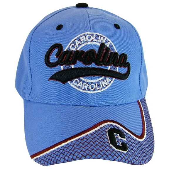Carolina Men's Circle Style 2-Tone Adjustable Baseball Cap (Blue/Black)